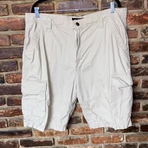 CSG Beige Flat Front Cargo Chino Shorts Men's Size 40